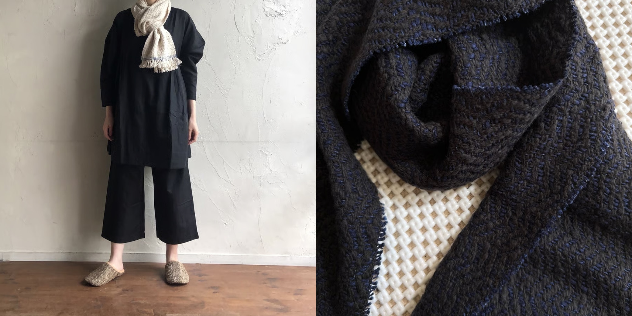 GAIAネット【取寄・火曜】 Suno&Morison ガラ紡 ミディアムストール